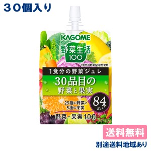 カゴメ 野菜生活100 1食分の野菜ジュレ 30品目の野菜と果実 ゼリー飲料 パウチ 180g x 30個 送料無料 別途送料地域あり