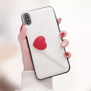 【背面 ハート封筒】スマホケース iPhoneXS iPhoneXR iphoneX iphone8 plus iphone7 iphone6 スマホカバー アイフォン アイホン ハート 