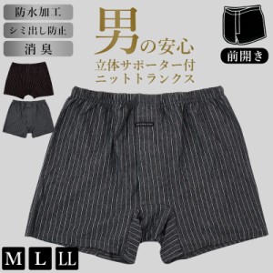 ちょい漏れ 対策 トランクス パンツ ちょいモレ対策 男性用 M L LL ニットトランクス 微量用 吸水 防水 消臭 シミ対策 シミ防止 男の安心