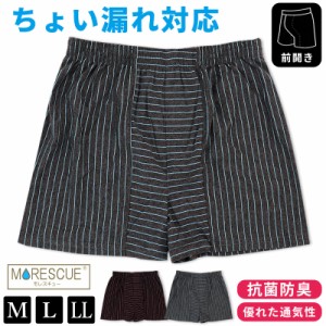 ちょい漏れ 対策 トランクス パンツ ちょいモレ対策 メンズ 男性用 M L LL 吸水速乾 抗菌防臭 快適フィット ニットトランクス MORESCUE 