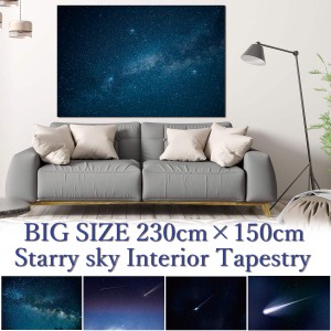 タペストリー 特大 230×150cm 星空 夜空 宇宙 流星 星座 癒し おしゃれ 夜景 風景 写真 大きい 壁 インテリア 布 目隠し ファブリックポ