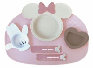 ディズニー ランチプレート ミニーマウス 食器セット ベビー食器 LP-minnie03 出産祝い プレゼント お食い初め 離乳食 錦化成 ミニー dis