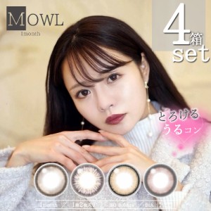 4箱セット 新発売 カラコン 1ヶ月 DIA14.2mm 14.5mm モワルマンスリー MOWL 1箱2枚 度なし 度あり 低含水 Monthly