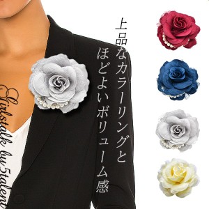 【コサージュ】レースとパールの上品なコサージュブローチ♪ブローチピンとクリップが付いた2WAYタイプ★普段のスーツやワンピも華やかに