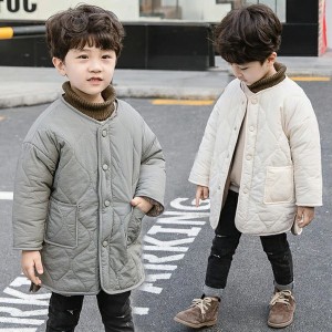 キッズ　アウター キッズ服 ノーカラー 裏ボア 男の子 キッズ アウター 男の子 中綿コート アウター 羽織 子供コート 中綿ジャケット 冬