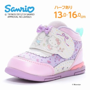 ★12月発売★ 春夏新作 サンリオ 子供靴 スニーカー SA B029 パープル サンリオのベビーシューズ ハローキティ キティちゃん ポチャッコ 