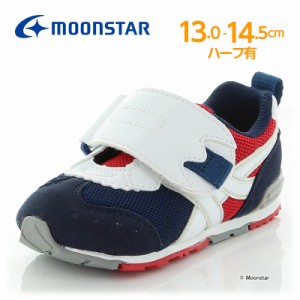≪セール≫ムーンスター キャロット ベビーシューズ 子供靴 MS B150 ネイビー/レッド 高機能インソール 出産祝い_timesale