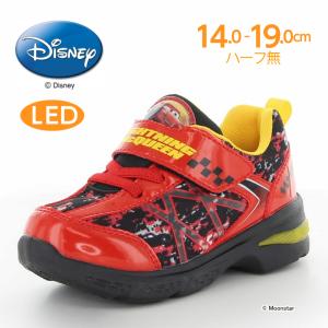 〔10%OFFクーポン配布中〕≪セール≫ディズニー カーズ 子供靴 光る キッズ スニーカー DN C1291 レッド Disney moonstar ムーンスター