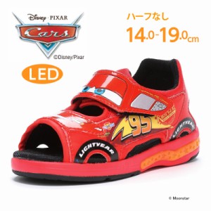 ★4月発売★ 春夏新作 送料無料 ディズニー カーズ 子供靴 DN C1334 レッド LED内蔵 光る サンダル サマーシューズ 保育園 幼稚園 男の子