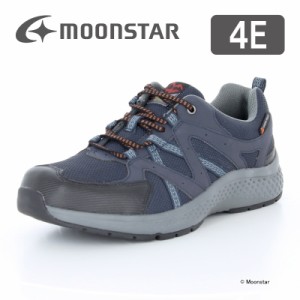 〔10%OFFクーポン配布中〕送料無料 ムーンスター メンズ ウォーキング スニーカー SPLT M195 ネイビー moonstar 幅広4E 防水 抗菌防臭 シ