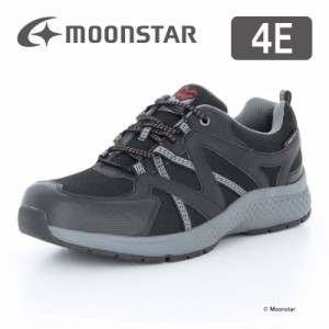 送料無料 ムーンスター メンズ ウォーキング スニーカー SPLT M195 ブラック 黒 moonstar 幅広4E 防水 抗菌防臭 シューズ 靴 父の日 梅雨