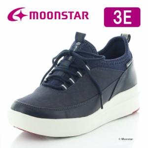 ≪4/2値下げ！45％OFFセール≫ムーンスター レインポーター レディース 防水 スニーカー RPL102 ネイビー moonstar 3E 軽い 防滑 抗菌防