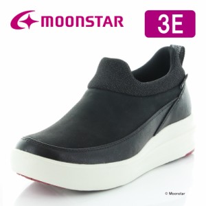 ≪5/20 20時値下！50％OFF≫ムーンスター レインポーター レディース 防水 スニーカー RPL103 ブラック moonstar 3E 軽い 防滑 抗菌防臭 