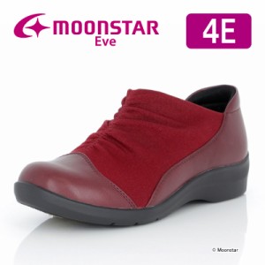 ≪セール≫ムーンスター イブ レディース カジュアル コンフォートシューズ EVE 315 レッド moonstar スニーカー 幅広 4E 防滑 軽い 撥水