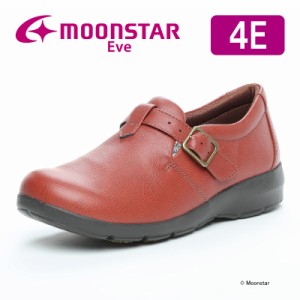 残り22.0cmのみ ≪5/20 20時値下！50％OFF≫ムーンスター イブ レディース コンフォートシューズ  EVE 318 レッド moonstar EVE スニーカ