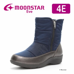 ≪5/20 20時値下！50％OFF≫ムーンスター イブ レディース ウィンター シューズ  EVE FGL094 ネイビー moonstar 幅広4E 防水 防滑 防寒 