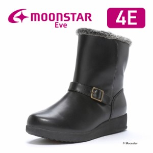 ≪5/20 20時値下！50％OFF≫2023秋冬 ムーンスター レディース スニーカー EVE FGL100 ブラック ウィンターブーツ ワイド設計4E 防水設計