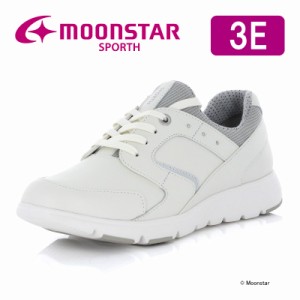 ≪5/20 20時値下！50％OFF≫ムーンスター スポルス レディース コンフォート シューズ スニーカーSP0405 ホワイト moonstar SPORTH 3E 本