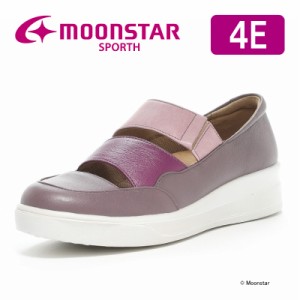 ≪5/20 20時値下！50％OFF≫ムーンスター スポルス レディース 日本製 コンフォート シューズ SP9032 パープルコンビ moonstar SPORTH 幅