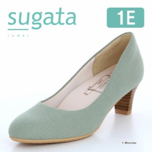 ≪セール≫ムーンスター レディース パンプス 靴 MS SGT311 ファブリックグリーン sugata シンプル5cmヒールパンプス