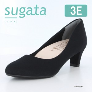 送料無料 ムーンスター レディース パンプス 靴 MS SGT501 ファブリックブラック sugata ゆったり設計 5cmヒールパンプス