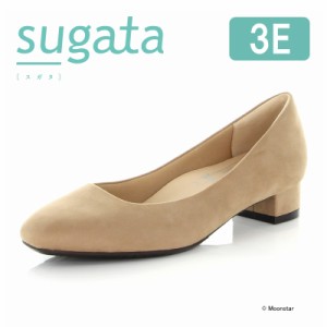 ≪セール≫送料無料 ムーンスター sugata レディース パンプス MS SGT601 スエードベージュ moonstar 3E 抗菌防臭 軽い 歩きやすい シン