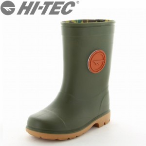 ≪セール≫ハイテック 子供靴 キッズ レイン ブーツ HT KID08 SKORAIN モス HI-TEC 長靴 梅雨 防水 シューズ