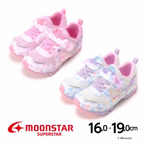 ムーンスター スーパースター バネのチカラ。子供靴 キッズ スニーカー SS K969 マルチ ピンク moonstar SUPERSTAR シューズ 女の子 春 _