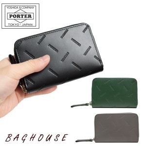 ポーター エンチェイス コイン ＆ カードケース 007-02285 ラウンドファスナー PORTER 吉田カバン ENCHASE 小銭入れ ロゴ入り 本革製 レ