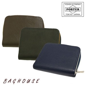 ポーター ダブル ウォレット 129-03736 ラウンドファスナー折財布 二つ折り財布 PORTER 吉田カバン DOUBLE WALLET 本革製 レザー 山羊革 