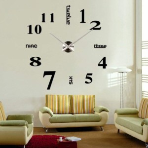 掛け時計 手作り DIY 壁時計 インテリア 室内　ウォールクロック ウォールステッカー 時計を壁面に自由に設置できる 部屋装飾 おしゃれ時