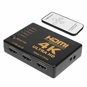 HDMI セレクター 5入力1出力 HDMI 分配器 自動手動切り替え USB給電 リモコン付き スプリッター 切替器 4K 3D PS4、Nintendo Switch 、XB