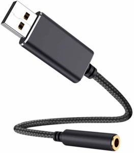 USB to 3.5ｍｍ オーディオ ケーブル USB外付け サウンドカード USBポート-3極（TRS）/4極（TRRS）3.5mmミニジャック変換ケーブル