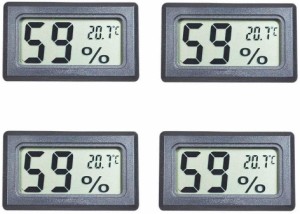 4個セット　ミニデジタル温度湿度計屋内温度計湿度計液晶ディスプレイ用温室インジケータルーム - 摂氏℃ディスプレイ