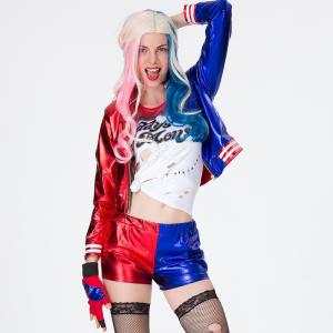 あすつく スーサイドスクワッド ハーレイクイン風 コスプレ衣装 コスチューム Tシャツ ハロウィン 仮装穴 レディース 制服|au Wowma!(ワウマ)
