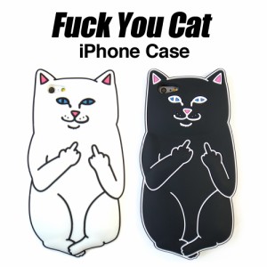  Fuck You Cat iPhone ケース 液晶フィルム付 / ファック ユー ネコ ねこ 猫 iPhone5s/SE iPhone6s iPhone7/8 iPhone6Plus iPhone7/8Plus