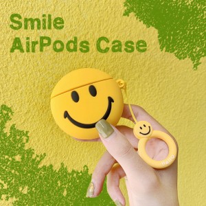 メール便 送料無料 スマイル AirPods AirPodsPro シリコン ケース エアポッド カバー ワイヤレス イヤホン ヘッドホン iPhone ピースマー