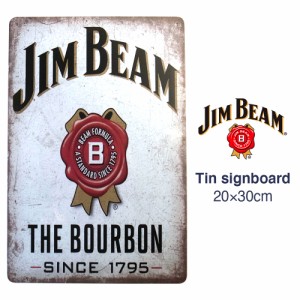 JIM BEAM ジムビーム ブリキ看板  20cm×30cm アメリカン雑貨 サインボード サインプレート バー バーボン ウィスキー ハイボール