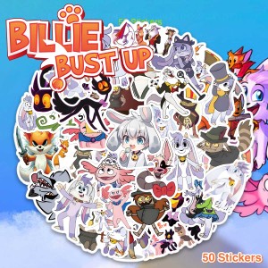 Billie Bust Up ステッカー 50枚セット PVC 防水 シール ビリーバストアップ ミュージカル ゲーム 音楽  リズム アニメ キャラクター