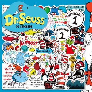 Dr. Seuss ステッカー 50枚セット ドクタースース 絵本作家 海外 映画 児童文学 児童書 子供 幼児 アニメ PVC 防水 シール