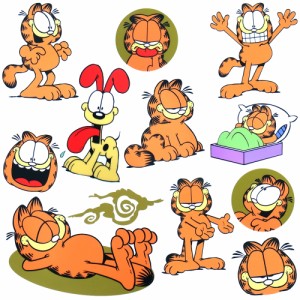 メール便 送料無料 ガーフィールド ステッカー 12枚セット 約A4サイズ / Garfield 防水 シール カッティングシート