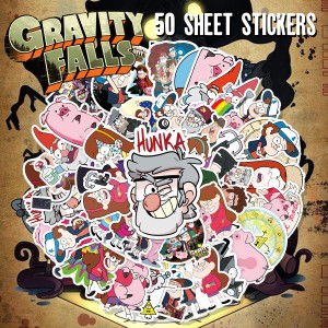 怪奇ゾーン グラビティフォールズ ステッカー 50枚セット PVC 防水 シール 大量 Gravity Falls 超常現象 SF アニメ キャラクター スーツ