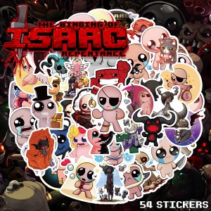 アイザックの伝説 ステッカー 54枚セット PVC 防水 シール 大量  ホラー ゲーム グロテスク キャラクター The Binding of Isaac