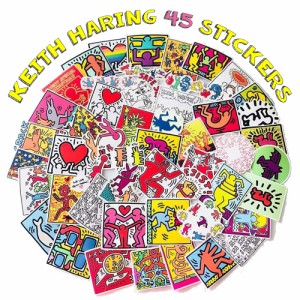 SALE メール便 送料無料 キースヘリング ステッカー 45枚セット PVC 防水 シール Keith Haring ポップアート