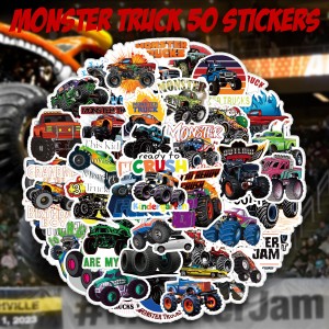 モンスタートラック ステッカー 50枚セット PVC 防水 シール バギー MonsterJAM 自動車 トラック クラッシュカーレース スーツケース Mac