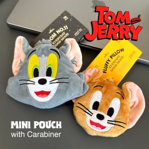 トムとジェリー ミニポーチ カラビナ付き キーホルダー コインケース 小物入れ 小銭入れ キーリング TOM & JERRY キャラクター