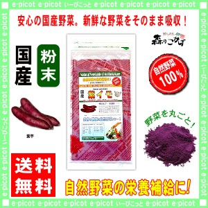 A 国産 紫イモ 【粉末】 (140g 内容量変更) 紫芋 やさい パウダー 100％ 送料無料 北海道 沖縄 離島も可 森のこかげ 健やかハウス 野菜粉