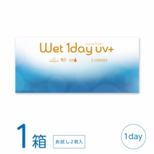 ウェットワンデーUVプラス 1箱 (2枚入り) お試し うるおい成分 MPCポリマー UVカット コンタクトレンズ ワンデー メール便発送 送料無料 