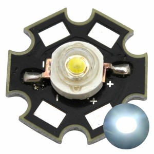 パワーLED 5W 白色 300LM 星型ヒートシンク付き 10個