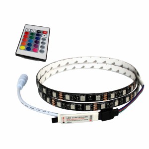 超安12V(1本) 防水LEDテープライト フルカラー(RGB) 3チップ 50cm [黒ベース]